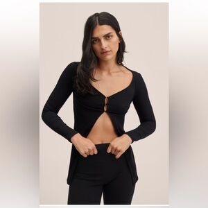 Mango Ribbed Knit Cardigan